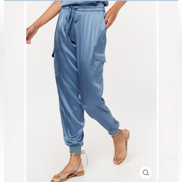 CAMI NYC - Elsie Silk jogger cargo pants Sz XS Color Aegean - Picture 14 of 16